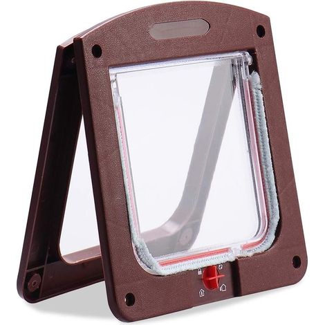 Chatière pour chat et petit chien – Verrouillage 4 voies – Installation facile sur bois, PVC, verre – Dimensions 20.3x22.5cm – Plastique ABS durable (1/5)