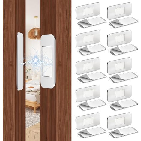 Lot de 10 aimants pour portes d'armoire, ultra fins, aimants de porte pour meubles, aimants puissants pour portes d'armoire, tiroirs, ferme-portes (1/5)