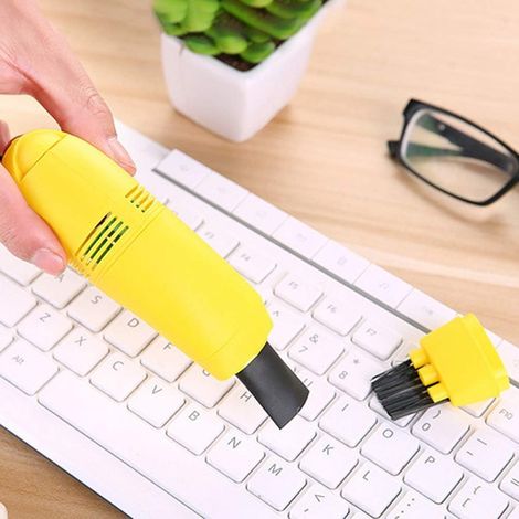 1 Stück gelber Mini-Staubsauger, USB-Tastaturreiniger, Staubreiniger
