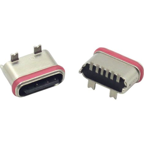 Connecteur USB Type-C 6 broches/14 broches/16 broches, patch pour carte à 4 broches, transmission HD, charge rapide, prise femelle étanche Type-C 6 broches, patch vertical (1/2)