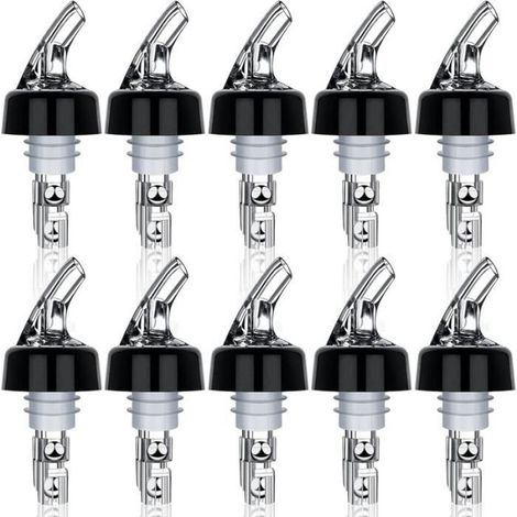 Bec Verseur Doseur Automatique - 28,3 ml - Pour Bouteilles 19-20 mm - Vin Jus Sirop Huile - Lot de 10 (1/5)