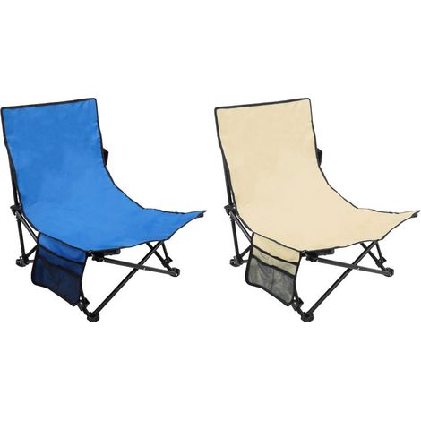 Sedia da Spiaggia Spiaggina Pieghevole con Tasche Gallipoli 64x52x67 cm in Tessuto Oxford Colore Casuale (1/2)