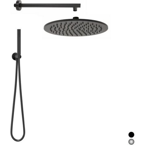 KIT SOFFIONE TONDO SEVEN Nero Opaco Matt