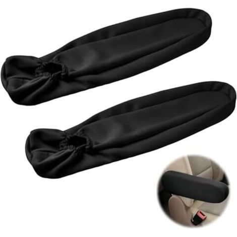 35x9x4cm 2Pcs Universal Car Armrest Covers Car Front Seat Armrest Cover Elastic Chair Armrest Protector Car Seat Accessories (Black)
