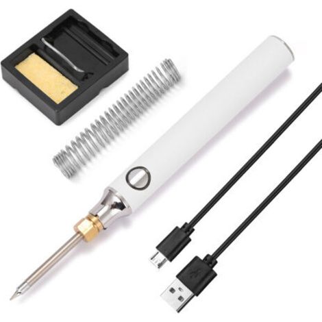 – Soldering Iron with USB Power Supply, 5V 8W Adjustable Temperature Electric Kit with Stand Wire (1/5)