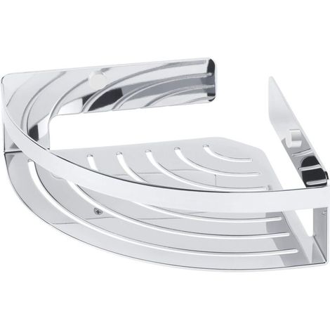 Caddie de douche large et angulaire en acier inoxydable brossé (argent) (1/4)