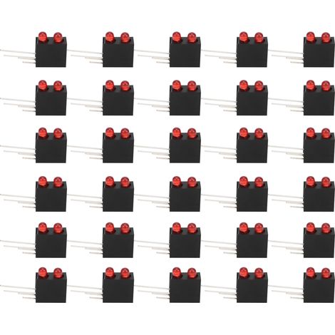 3-mm-LED-Doppellochfassung, 100 Stück, Zubehör für industrielle Kontrollleuchten, rote Lampe mit Sockel