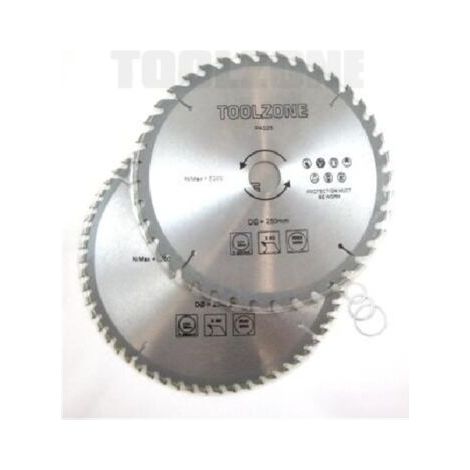 TCT Circular Saw Blade Disc 2pc 250mm Wood Saw Cutting Blade 40 60 Teeth PA026