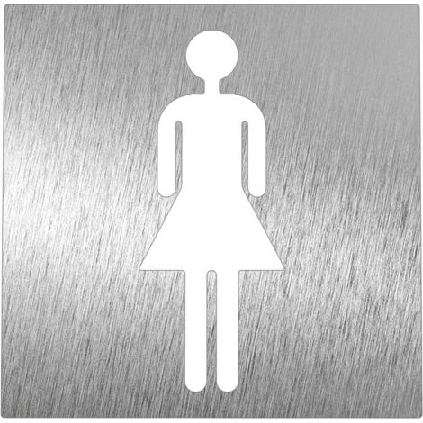Pictogramme en Acier Inoxydable "Toilette femme" - Fricosmos
