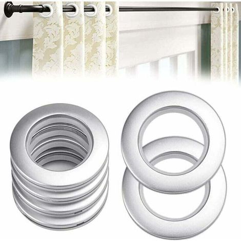 Lot de 50 anneaux de rideau en acier inoxydable 40mm – Couleur argent mat – Nano-anneaux pour traction douce et silencieuse - 50pcs (1/5)