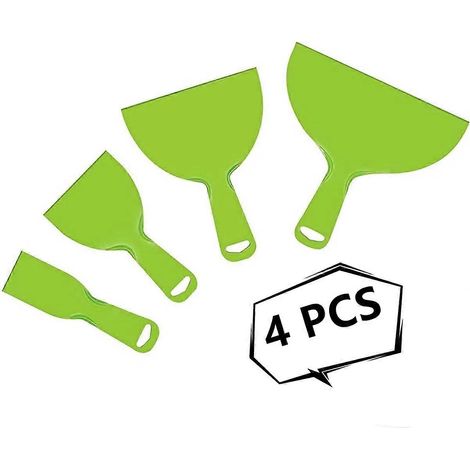 Ensemble de 4 couteaux à mastic, grand format, en plastique souple, pour racler et appliquer de la peinture sur du papier peint. (1/5)