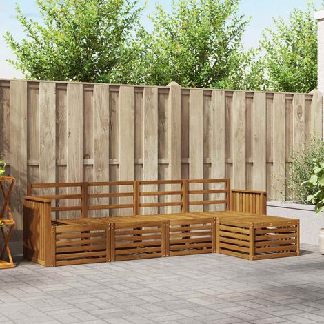 Sofagarnituren 5 pcs Natur Massivholz Akazie