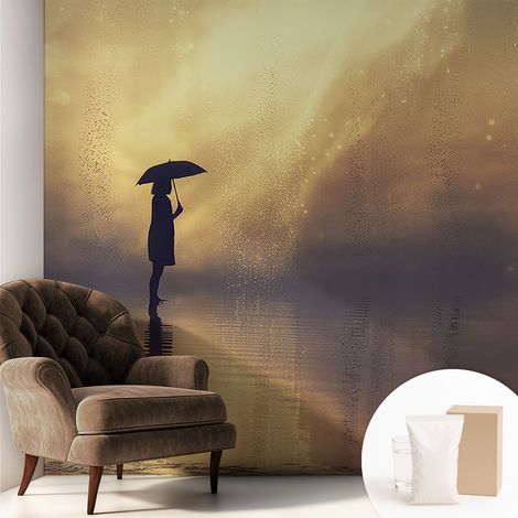 Tapete Vliestapete mit Kleber - abwaschbar - Tapete mit Motiv - trendige Wanddeko - elegant Fototapete  Geheimnisvolle Szene 250x250 cm (1/5)