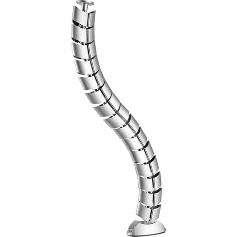 Desktop cable management kit, flexible and adjustable cable organizer, silver, 1 piece (oval, 74.5 cm)