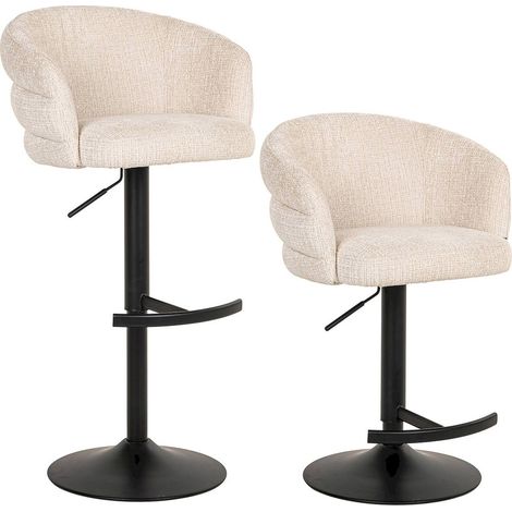tabouret de bar pivotant beige chenille assise confortable - beige chenille niagara 902 (1/5)