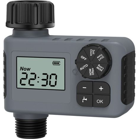 Zeitschaltuhr für Gartenschlauch und Wasserhahn, programmierbare Bewässerungsuhr mit Regenverzögerung/manueller/automatischer Tropfbewässerung und Rasenbewässerungssystem