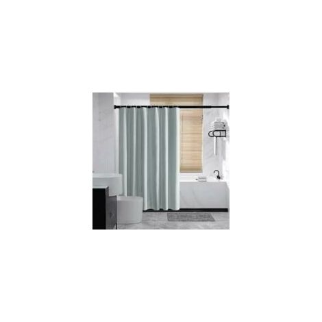 Cortina de ducha Eva de 180 x 200 cm, resistente al moho, lavable, gris, impermeable, con dobladillo con peso y 12 anillas para cortina de ducha - Crezuo (1/4)