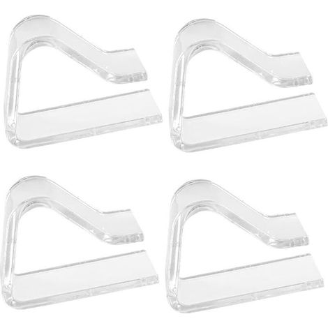 SHINING HOUSE Pinces à Nappe en Plastique, 4 Pièces Pinces à Nappe Antidérapantes, Clips Transparents pour Fixer Les Nappes, Attaches de Nappe de Fête de Mariage de Pique-Nique de Restaurant de Jardin (1/4)