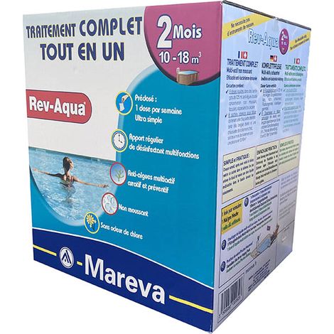Kit traitement piscine complet - Rev-Aqua 10/18 m3 - 2 mois de Mareva