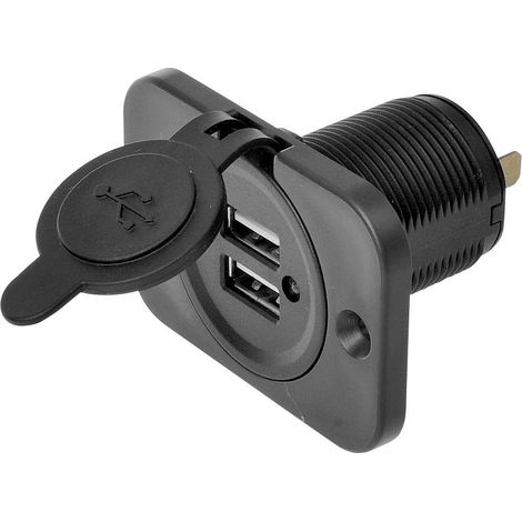 IWH Prise USB double encastrée 12/24 volts 21100 ma Charge de courant max=2.0 A 12 ou 24 V/DC Y869962 (1/2)