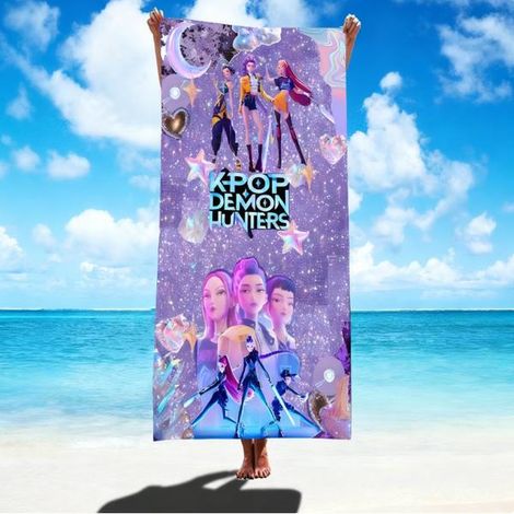 Filiyano-Serviette de plage absorbante en microfibre, série K-POP Demon Hunter Girls, séchage rapide, AL250908419 AL250908419 AL250908419 75 x 150 cm