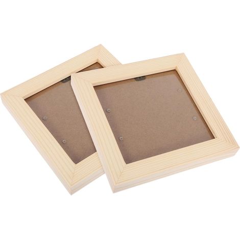 2 Pièces Cadre Photo en Bois Carré pour Rangement Cd/dvd Design Artistique Rustique, pour Photos de Mariage et Albums Familiaux (1/5)