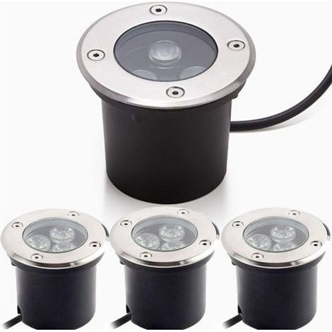 Spot LED Encastrable,Spot Encastrable Exterieur Rond 3W Lumières Enterrées 230V AC IP65 270 Lumen 3000k (4pack) (1/5)