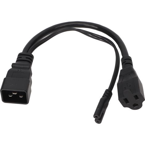 Cordon d'alimentation IEC320 C20 vers IEC320 C7+5-15R, répartiteur en Y, adaptateur de câble (1/5)