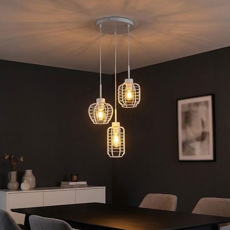 LED Pendelleuchte Hängeleuchte Esszimmerlampe höhenverstellbar weiß D 37,5 cm (1/5)