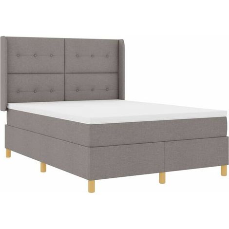 Matelas à ressorts avec bande lumineuse LED, gris-brun, 140 x 200 cm, tissu. (1/5)