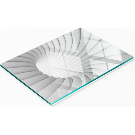 Küchenarbeitsplatte aus gehärtetem Glas mit abstraktem Tunnelmotiv, 80 x 52 cm (1/5)