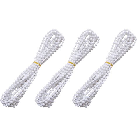 Set mit 3 durchgehenden 3 m langen Jalousieketten (150 cm Fallhöhe) für vertikale Wabenplissees, römische Jalousien, Rolloketten (1/5)