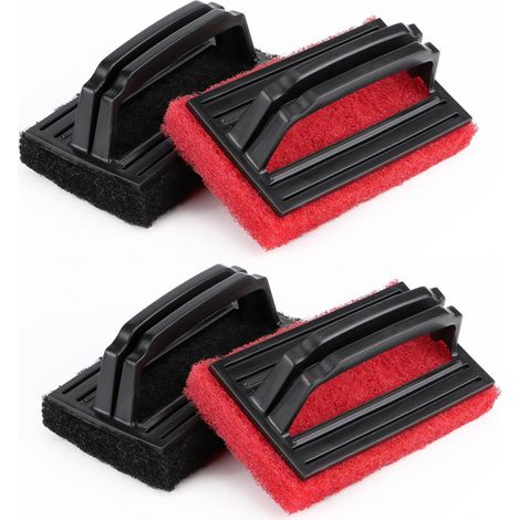 Brosse Ligne d'eau de Piscine en avec Poignée pour Nettoyer Spa Baignoires Murs 4 Pièces Plastique Éponge (1/5)