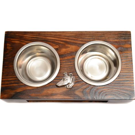 Scottish Shepherd, Scottish Collie - supporto in legno con ciotole per cani, ciotole in acciaio per cani, regalo per l'adozione di un cane di Art-Dog (1/5)