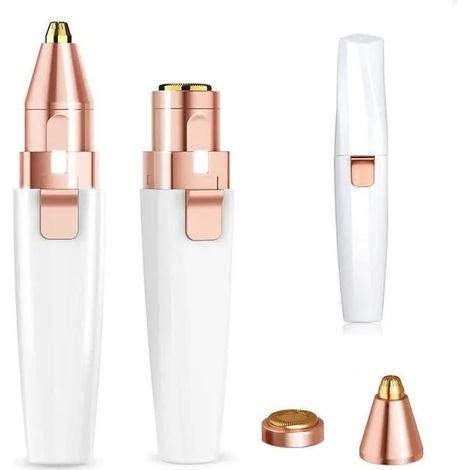 2PCS Tondeuse à Sourcils 2 en 1, Epilateur Visage Femme, Épilateur Électrique pour Epilation Sourcil Visage Lèvres Bikini Bras