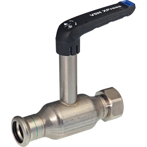 VSH XPress FullFlow Acier inoxydable Robinet à tournant sphérique tige rallongée avec raccord femelle/femelle 42xG1 3/4" (DN40) Type XPR21401, 2040001401