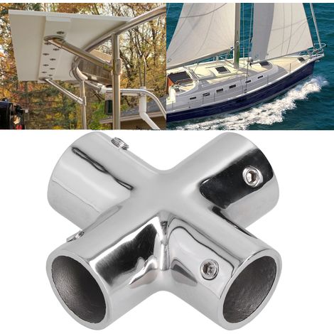 Embout de Main Courant Bateau 4 Directions en Acier Inoxydable 316, Raccord Tube Robuste pour Connexion de Garde-Corps (1/5)