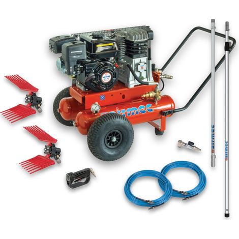AIRMEC KIT PROFI 510 MOTOCOMPRESSORE BENZINA 6,5 HP + 2 ABBACCHIATORI OLIVE