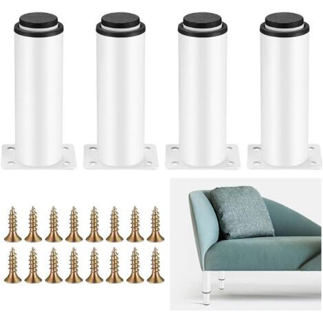Piedini regolabili per mobili, gambe per tavolo in metallo bianco, altezza regolabile da 0 a 70 mm, adatti per mobili da cucina, armadi, letti, tavoli, ecc. (1/5)