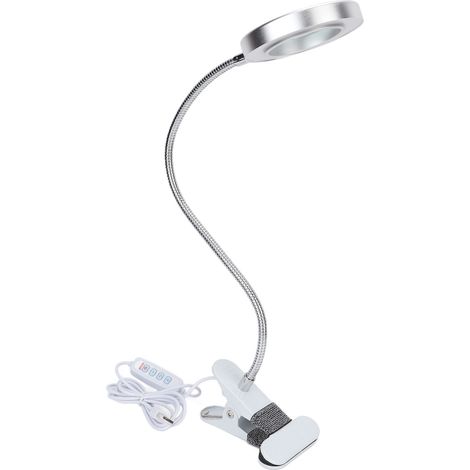 Lampe de bureau LED USB avec loupe, 3 températures de couleur et 10 niveaux d'intensité - Idéal pour tatouage, lecture et travaux de précision (1/5)
