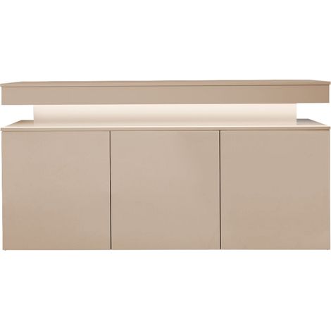 Mobilier1 – Buffet Monfero 101 brun clair 83x160cm – 2 portes push to open – MDF stratifié avec éclairage LED – Fabriqué en Europe