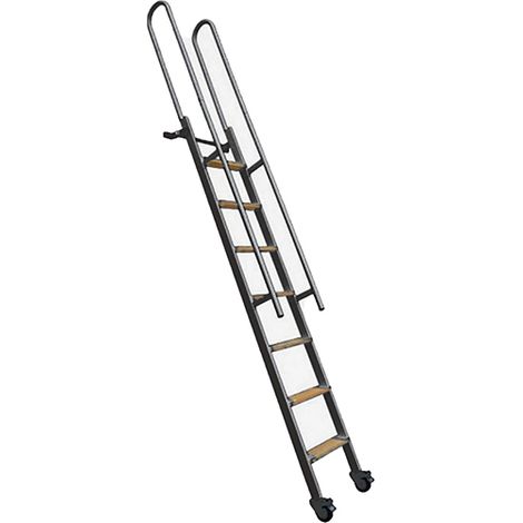 Scala acciaio - Gradini legno - Altezza suolo a suolo 2.50m - SSPXL-263-N-RH