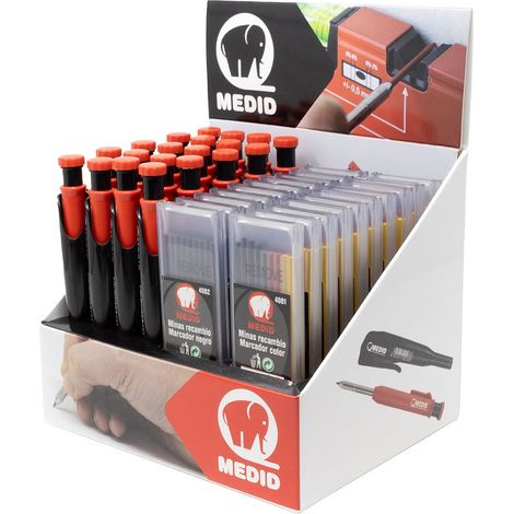 Marcador portaminas + recambios, expositor 20 + 20 uds