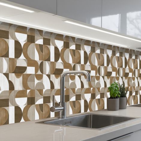Kitchen Splashback Abstract - Retro - Brown 500x80 cm