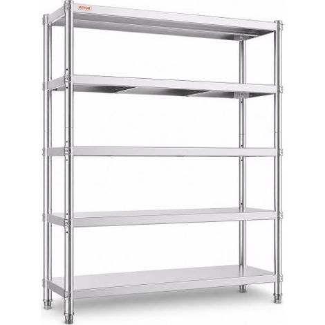 Étagère de Cuisine INOX 1200x455x1830 mm Table Rangement Cuisine (1/5)