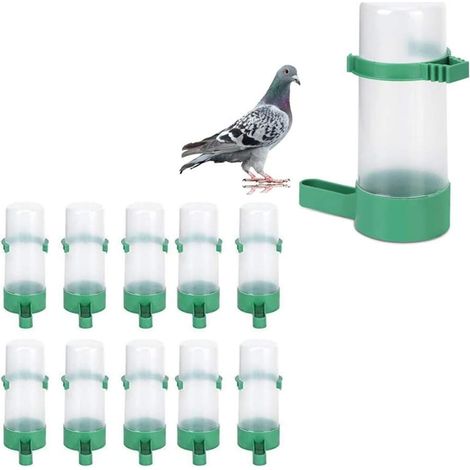 Mangeoire à oiseaux, composée de 10 récipients ronds en plastique pour l'eau potable, destinée à un usage domestique et à l'entretien régulier des oiseaux.-AquaForge (1/4)