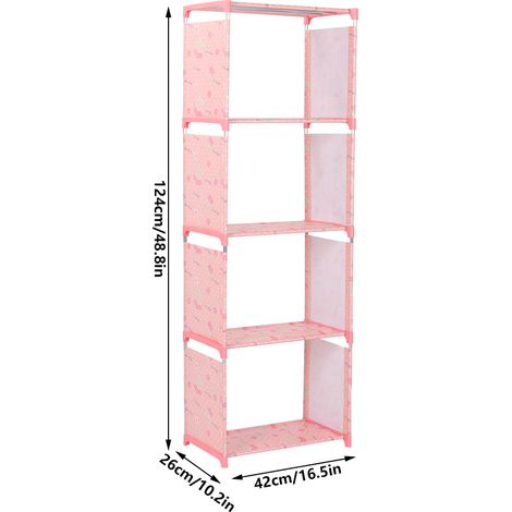 Bibliothèque sur pied à plusieurs niveaux, étagère de rangement, organisateur pour la maison, salon ou chambre, motif cerisier (1/5)