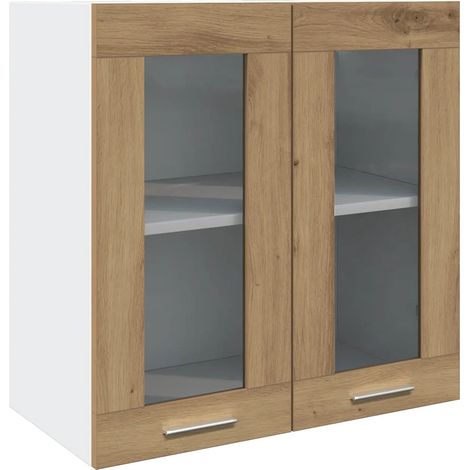 Armario de pared de cocina de diseño moderno de 60 x 31 x 60 cm espacio de almacenamiento óptimo madera de roble hecha a mano 020050782 (1/5)