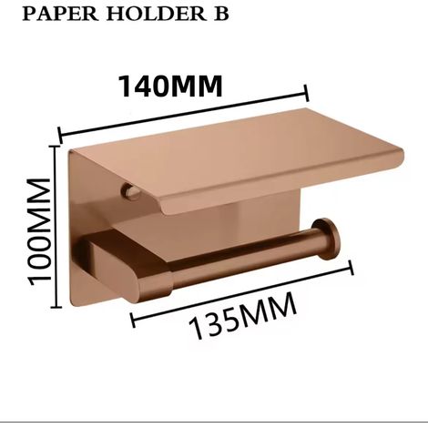 Porte-serviettes en acier inoxydable doré rose brossé, crochet pour vêtements de salle de bain, anneau porte-serviettes, brosse WC, barre porte-serviettes (1/5)