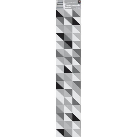 Contremarche Adhésive Autocollante Scandinave 3 pièces Noir/Gris Foncé-Clair 19,5x100 cm, Triangles Décoratifs pour Sols et Murs. (1/4)